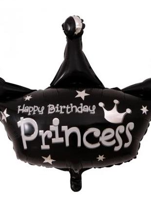 Фольгированный Шар-Фигура "Корона Happy Birthday Princess", цв...