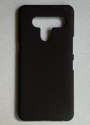 Чехол (бампер, накладка) для LG V50 чёрный, матовый, пластик