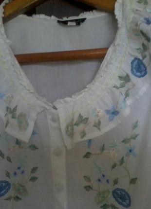 Блуза батист с вышивкой