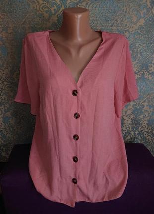 Жіноча рожева блузка на гудзиках блузка блузочка великий розмі...