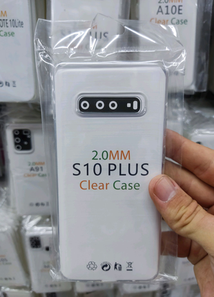 Чехол прозрачный плотный 2мм на Samsung S10 + / S10  Plus
