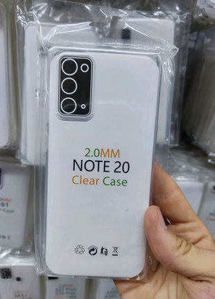 Чехол прозрачный плотный 2мм на Samsung Note 20