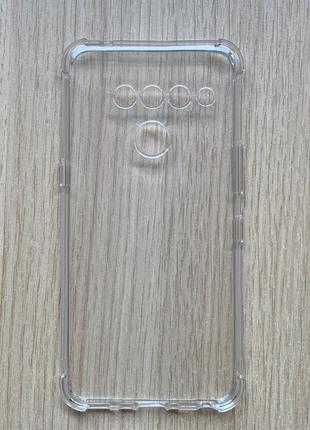 Чехол (бампер, накладка) для LG V50 тонкий, прозрачный, силико...