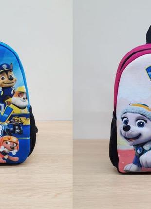 Дошкільний дитячий рюкзак рожевий та блакитний щенячий патруль