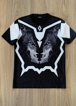 Мужская фирменная футболка с принтом волка marcelo burlon