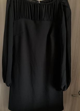 Чёрное платье прямого кроя трапеция чорна сукня