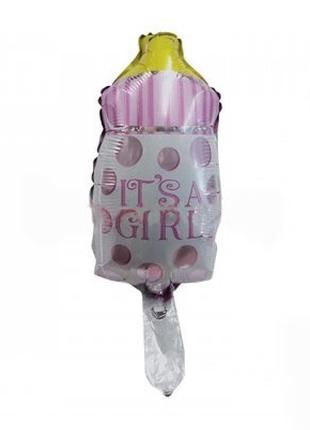 Фольгированный шар мини-фигура Бутылочка "Its a Girl"