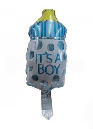 Фольгированный шар мини-фигура Бутылочка "Its a Boy"