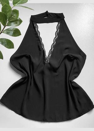 L-xl черная сексуальная блуза с открытой спиной чокер кружево ...