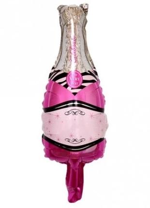 Фольгированный шар мини-фигура "Бутылка" под воздух, цвет - ро...