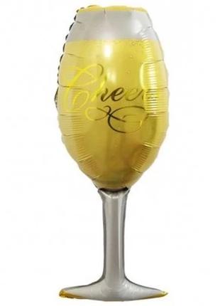 Фольгированный шар мини-фигура "Бокал шампанского" под воздух