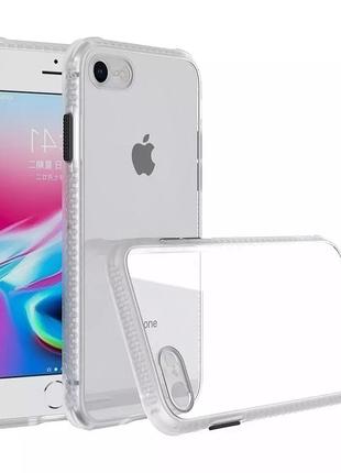 Противоударный чехол бампер для iPhone 6 6s белый прозрачный з...