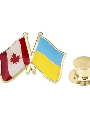 Брошка значок пін національна символіка прапор канада україна ...