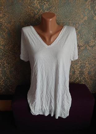 Женская белая базовая футболка блуза блузка большой размер бат...