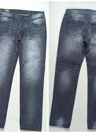 Модные серые джинсы slim fit деми w33/l32 в идеале.
