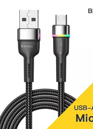 Кабель быстрой зарядки 2.4A USB - Micro USB 0.5 метр ER62-E. Ш...