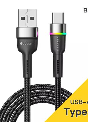 Кабель быстрой зарядки Quick Charge 3A USB - Type-C 1 метр ER5...