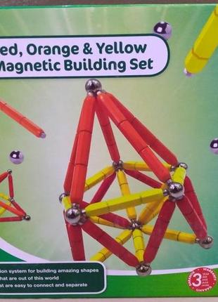 Магнітний конструктор playtive red orange yellow magnetic buil...