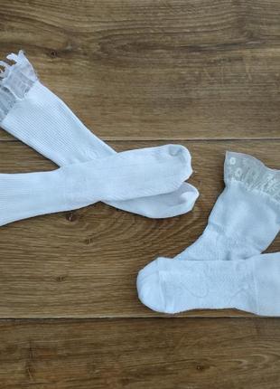 Носки белого цвета, длина по стельке 10.5 см, для малышки 12-1...