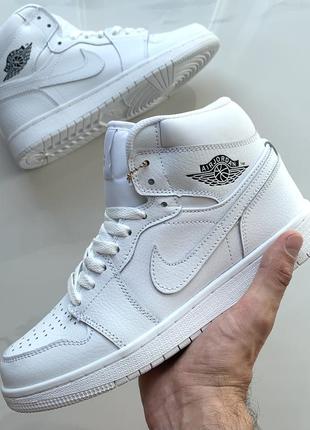 Жіночі кросівки nike air jordan high white найк джордан білі б...