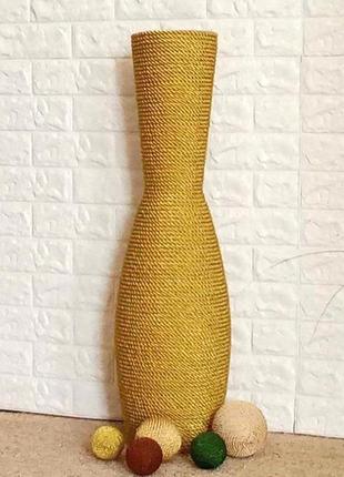Напольная ваза 80см. высокая золотая напольная ваза
