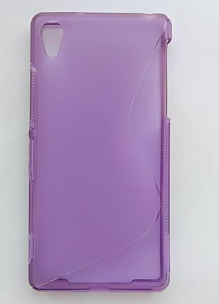 Чохол для смартфона sony z2 силіконовий прозорий фіолетовий