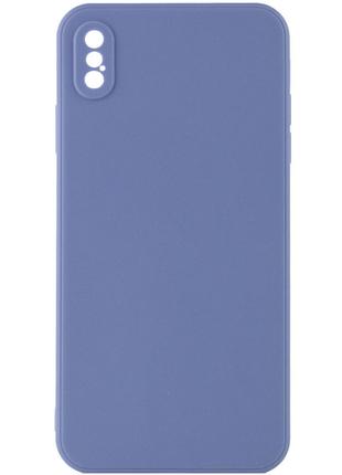 Силиконовый защитный чехол для Iphone X голубой / Mist blue