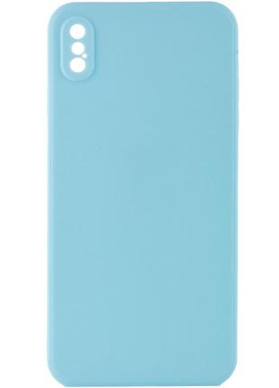 Силиконовый защитный чехол на Iphone X бирюзовый / Turquoise F...