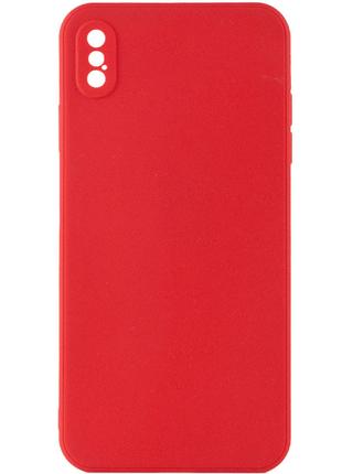 Силиконовый защитный чехол для Iphone X красный / Camellia Ful...