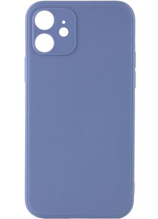 Силиконовый защитный чехол на Iphone 12 голубой / Mist blue Fu...