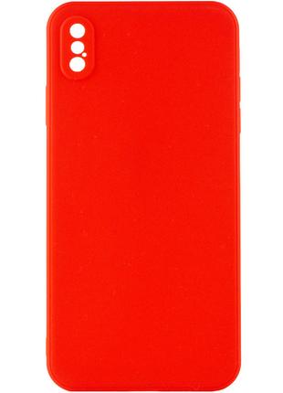 Силиконовый защитный чехол на Iphone X красный / Red Full Camera