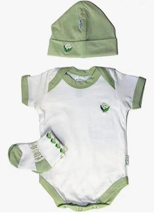 Iplay green sprouts baby layette, набор из 3 предметов, шапка,...