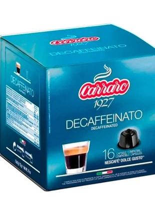 Кофе в капсулах Carraro Decaffeinato, 16 капсул Dolce Gusto