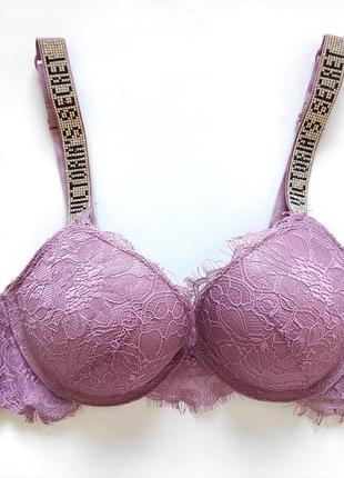 Victoria's secret бюстгалтер пудровий мереживо з камінцями ліф...