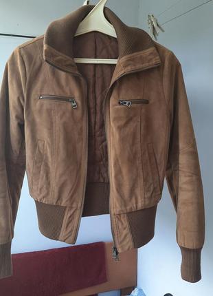 Коротка курточка, курточка на резинці, коричнева курточка