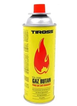 Баллон газовый Tiross с клапаном CRV 227г плитки, паяльных лам...