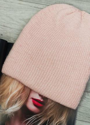 Женская ангоровая шапка розовый
