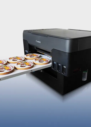 Пищевой принтер для печати на пряниках и другом высотой до 5 см.