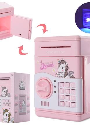Детский сейф-копилка банкомат MK 4776 розовый