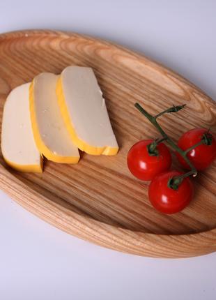 Деревянная овальная тарелка для подачи сыра, хлеба, закусок