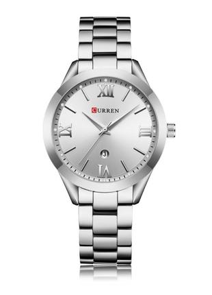 Жіночий годинник металевий Curren Blanche з датою Сріблястий