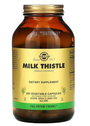 Натуральна добавка Solgar Milk Thistle, 250 вегакапсул