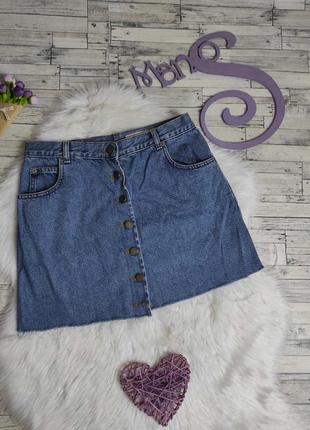 Жіноча джинсова спідниця asos синя на ґудзиках розмір 12 48 l