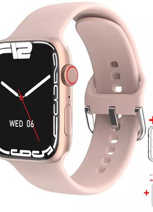 Умные Смарт Часы Smart Watch IWO W17 Series 7 Розовые с Разгов...
