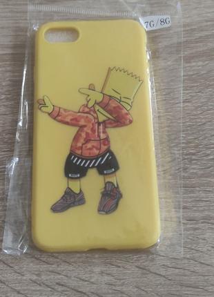 Силіконовый чохол Bart Simpson для iphone 7G / 8G жовтий