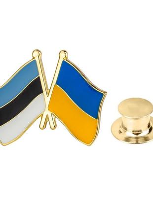 Брошка значок пін національна символіка прапор естонія україна...