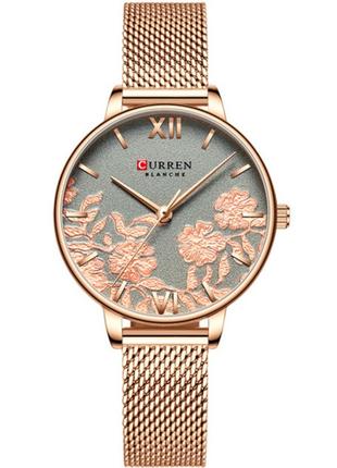 Женские наручные металлические часы curren blanche Розовое золото