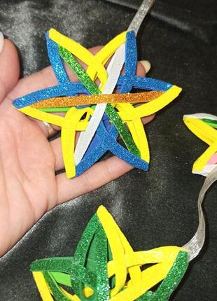 Новорічні іграшки ялинкові прикраси зірки кольорові