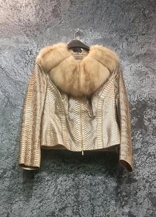Дизайнерская куртка из питона и соболя