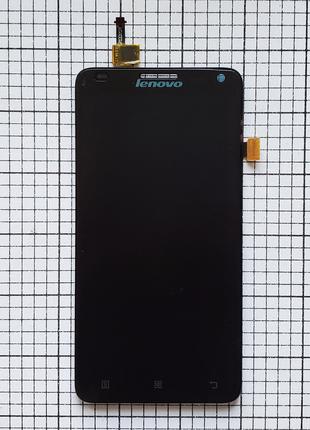 LCD дисплей Lenovo S580 с сенсором для телефона черный